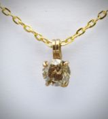 Champagne Diamond Pendant & Necklace