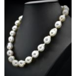 18ct White Gold & Diamond South Sea Pearl Collar Necklace