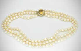 9ct Gold Citrine & Cultured Pearl Necklace