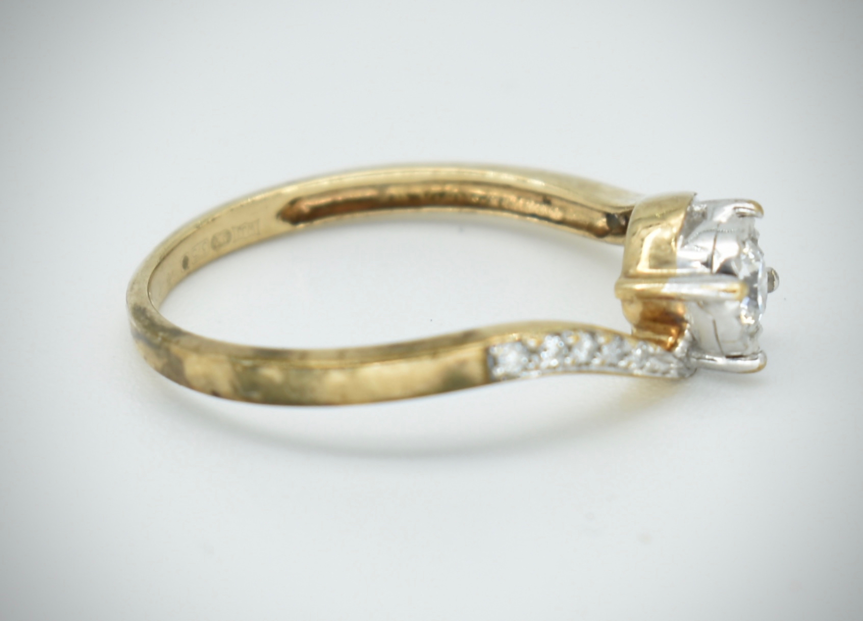 9ct Gold & Diamond Single Stone Ring - Image 3 of 4