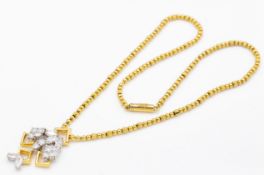 A Hallmarked Kutchinsky 18ct Gold & Diamond Pendant Necklace