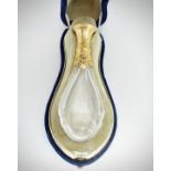 French gold mounted rock crystal scent bottle