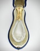 French gold mounted rock crystal scent bottle