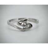 A 950 Platinum & Diamond Single Stone Ring