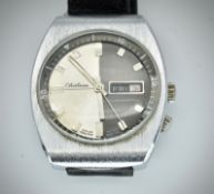 Mid Century Retro Chateau Two Tone Faced Gents Wristwatch