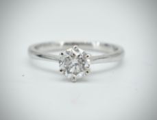 18ct White Gold & Diamond Single Stone Ring