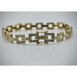 9ct Yellow Gold & Diamond Hallmarked London Bracelet