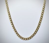 Hallmarked 9ct Gold Curb Chain Necklace