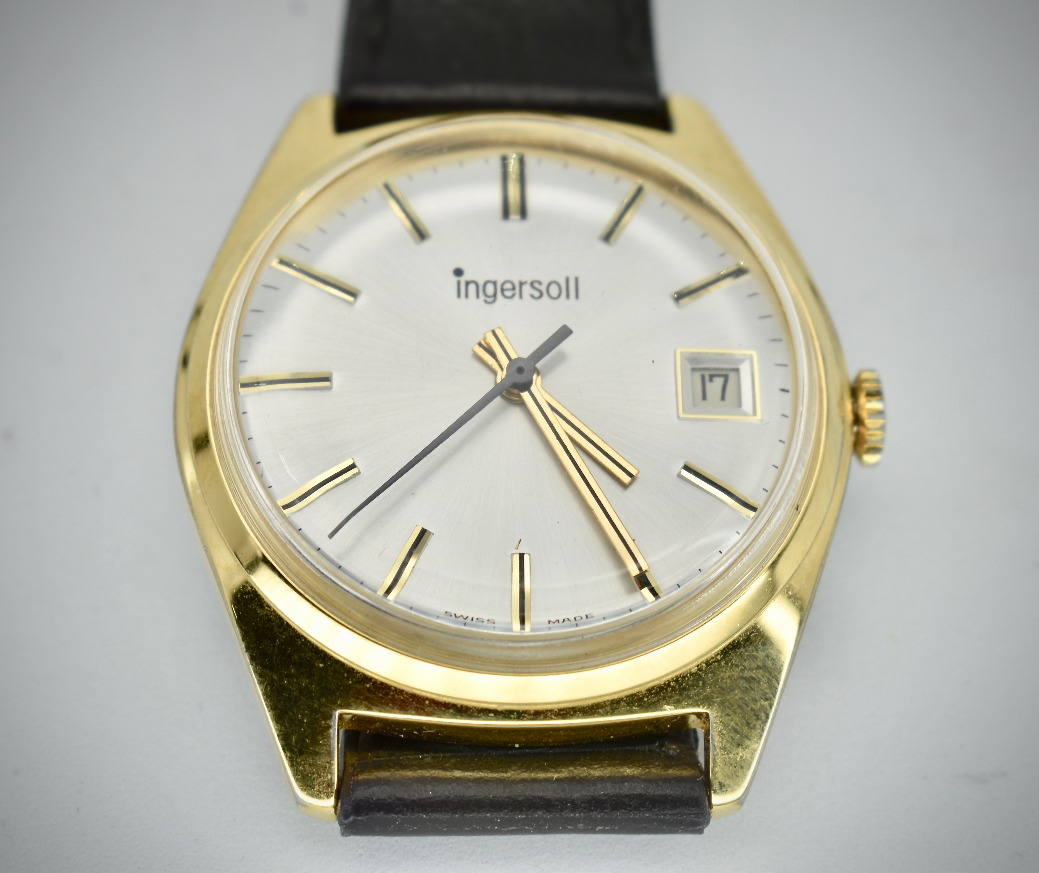 Mid Century Ingersoll Gentleman's Gilt & Silvered Dial Wristwatch