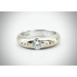 18ct White Gold & Diamond Band Ring