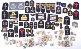 COLLECTION OF ASSORTED ROYAL & MERCHANT NAVTY CLOTH BADGES