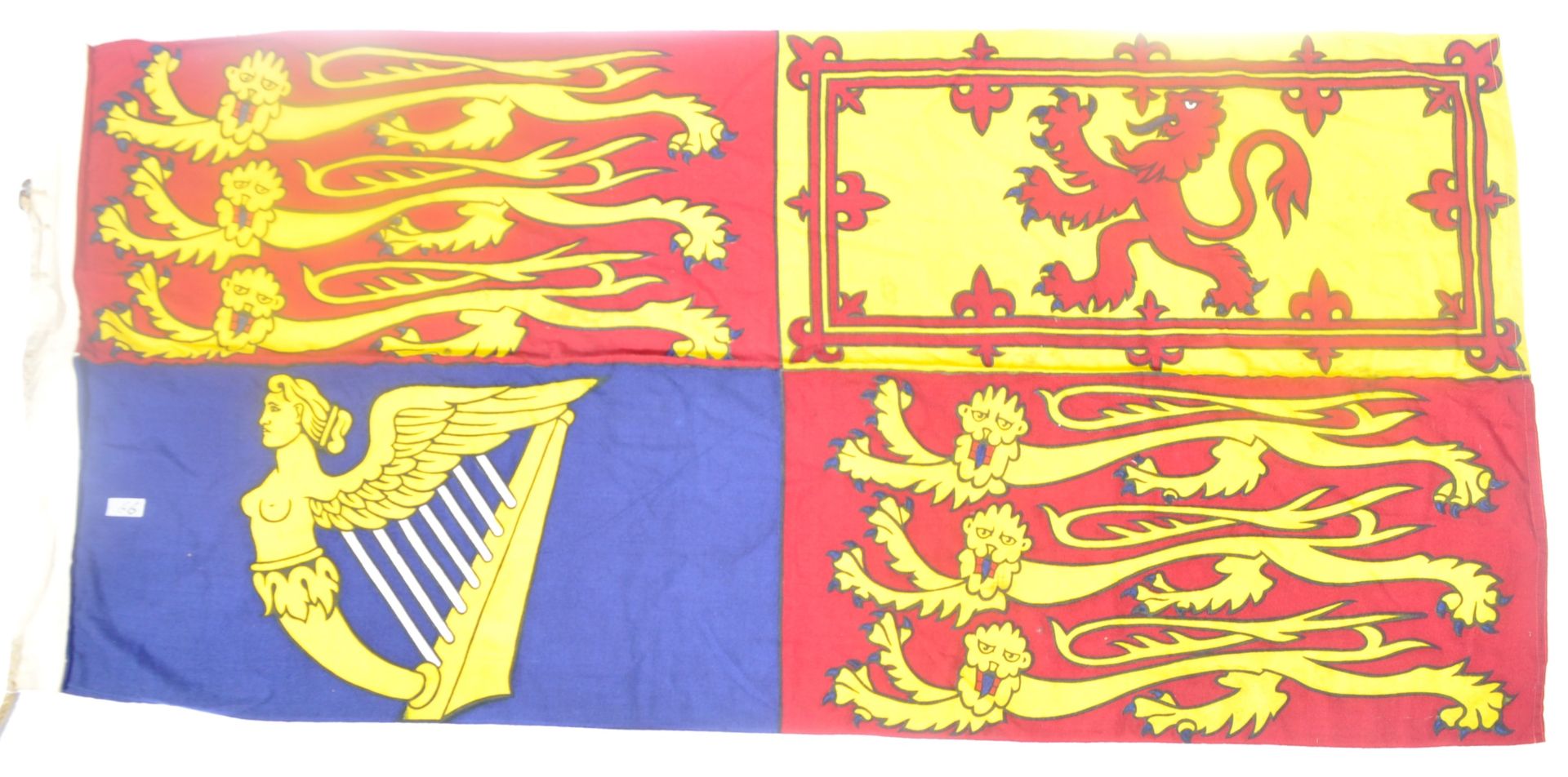 LARGE ORIGINAL VINTAGE BRITISH ROYAL STANDARD FLAG