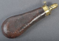 19TH CENTURY ANTIQUE BARTRAM & CO BRASS POWDER SHOT FLASK