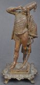 A 19TH CENTURY BRONZE FIGURINE OF A FRENCH HUSSAR