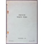 RARE ORIGINAL 1943 CONFIDENTIAL ' FRENCH WHO'S WHO ' BOOKLET