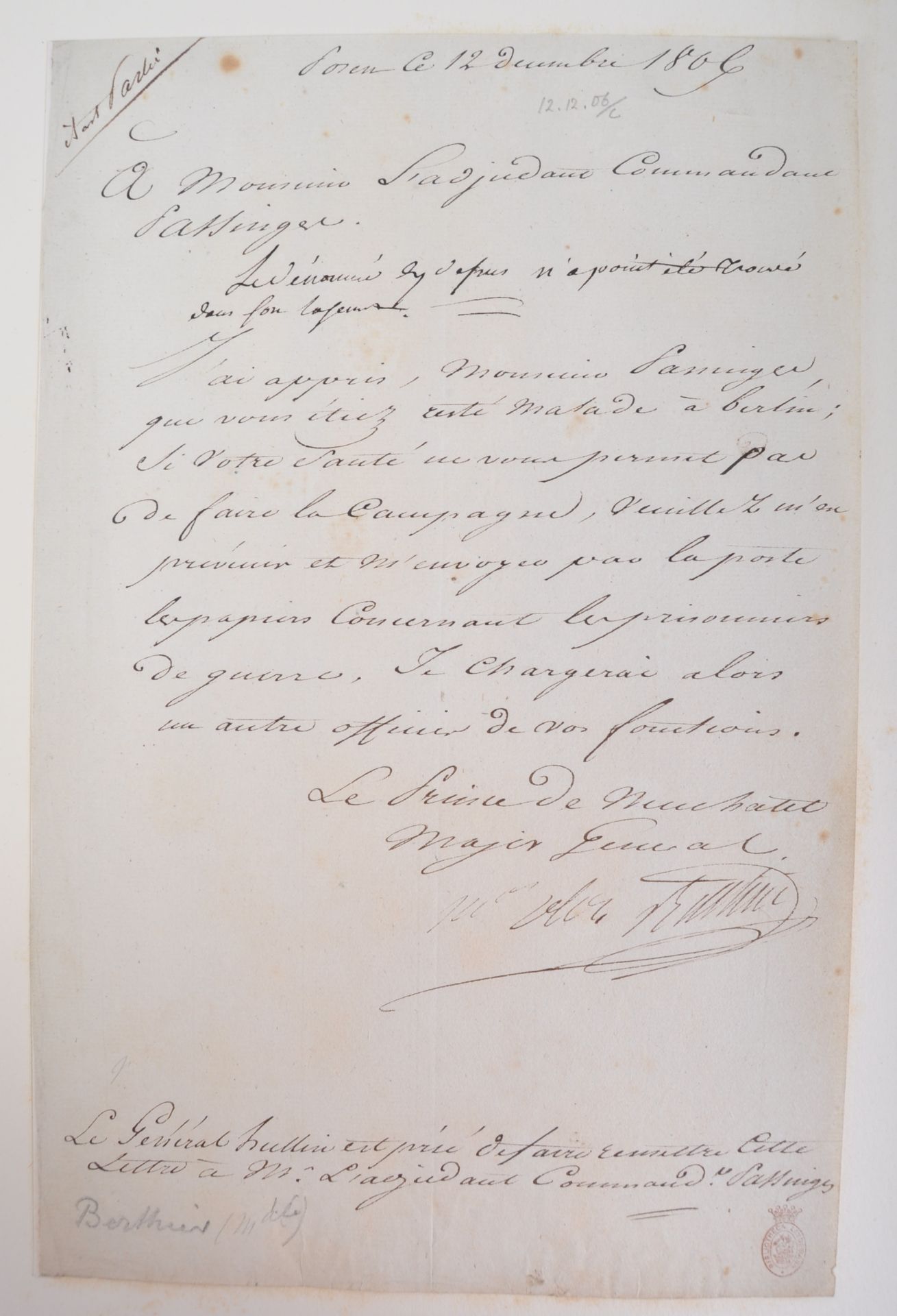 NAPOLEONIC WARS - EXCEPTIONAL COLLECTION OF LETTERS - Image 207 of 216