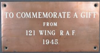 WWII SECOND WORLD WAR RAF ROYAL AIR FORCE LARGE PLAQUE