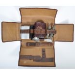 WWI FIRST WORLD WAR PERIOD OFFICER'S SHAVING KIT & OTHER ITEMS