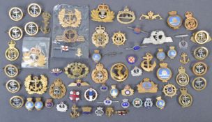 LARGE COLLECTION OF ROYAL & MERCHANT NAVY LAPEL BADGES