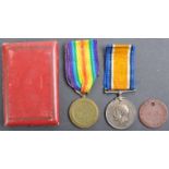 WWI FIRST WORLD WAR MEDAL PAIR - GUNNER IN THE ROYAL ARTILLERY