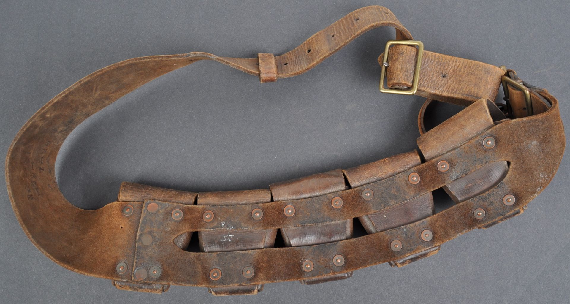 ORIGINAL WWI FIRST WORLD WAR BRITISH ARMY BANDOLIER AMMO BELT - Bild 4 aus 5