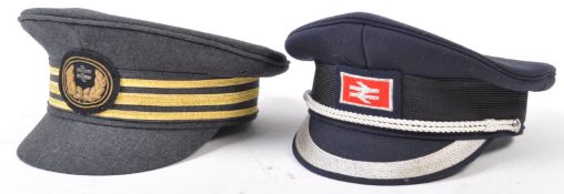 TWO BRITISH RAILWAY GUARD / CONDUCTOR UNIFROM HATS