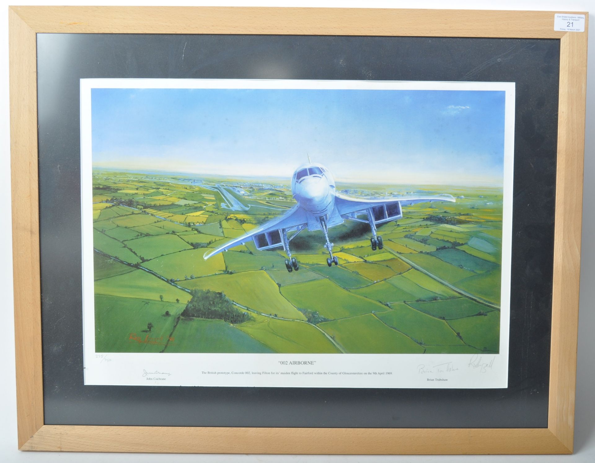 CONCORDE - ' 002 AIRBORNE ' LIMITED EDITION AUTOGRAPHED PRINT