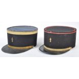 TWO VINTAGE FRENCH POLICE UNIFORM KEPIS / KEPI