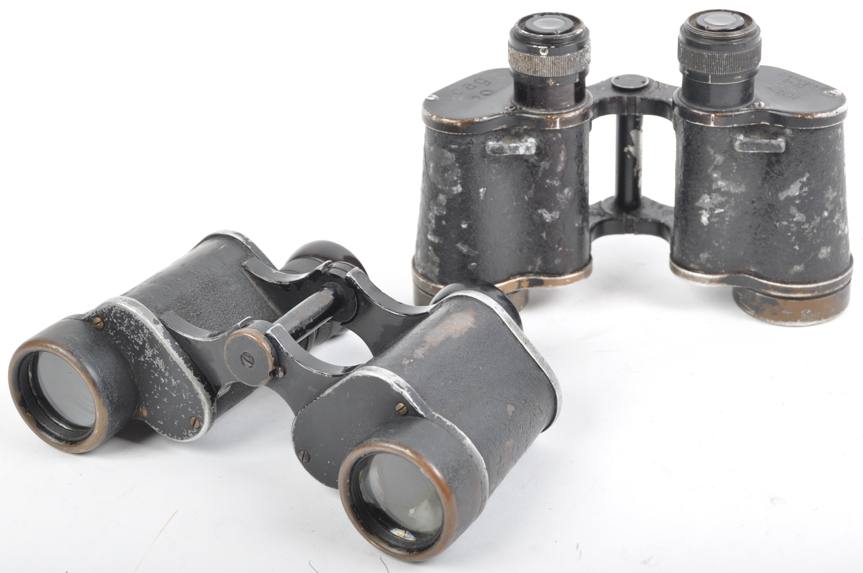 TWO WWII SECOND WORLD WAR THIRD REICH GERMAN BINOCULARS