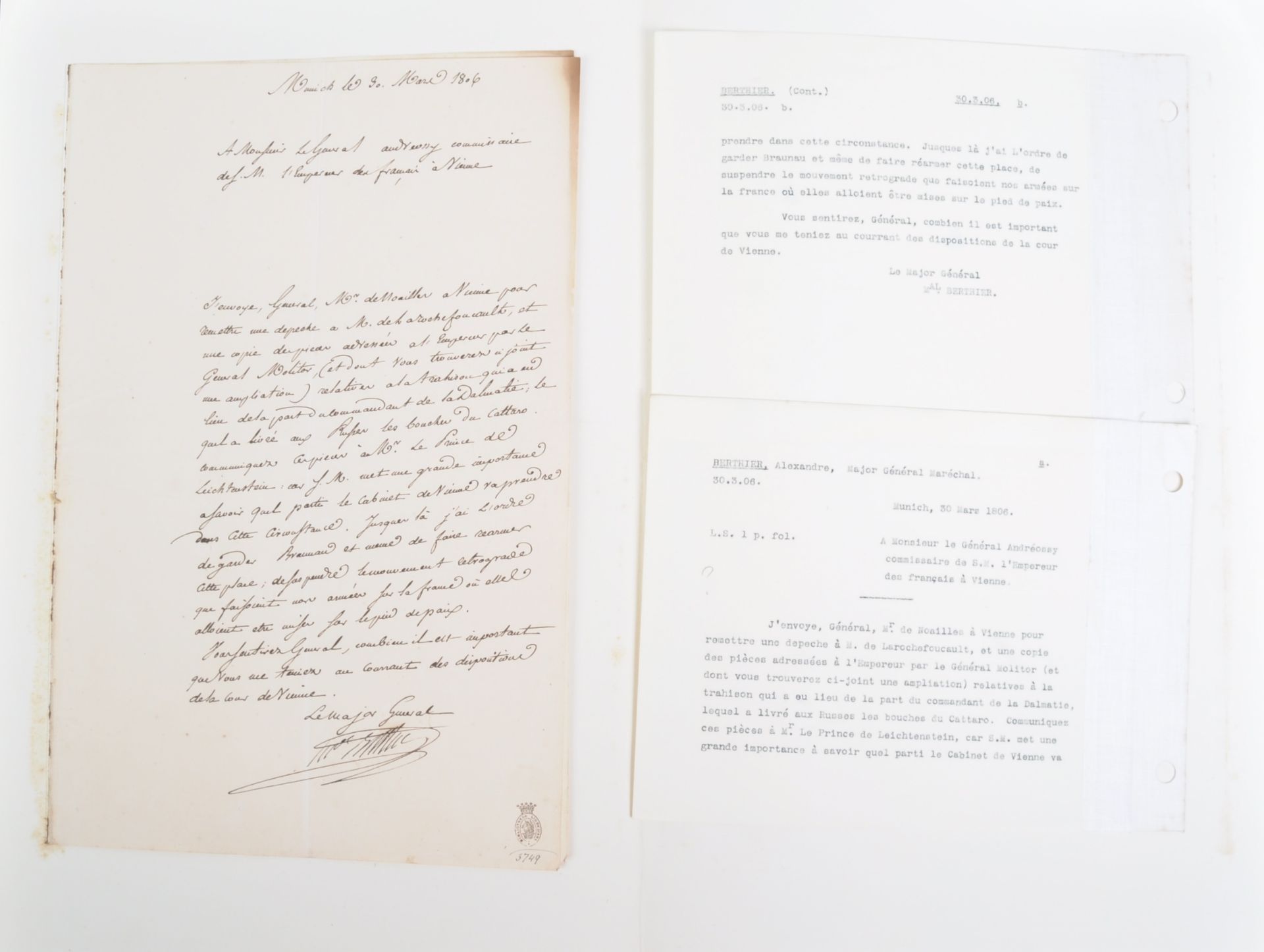 NAPOLEONIC WARS - EXCEPTIONAL COLLECTION OF LETTERS - Image 116 of 216