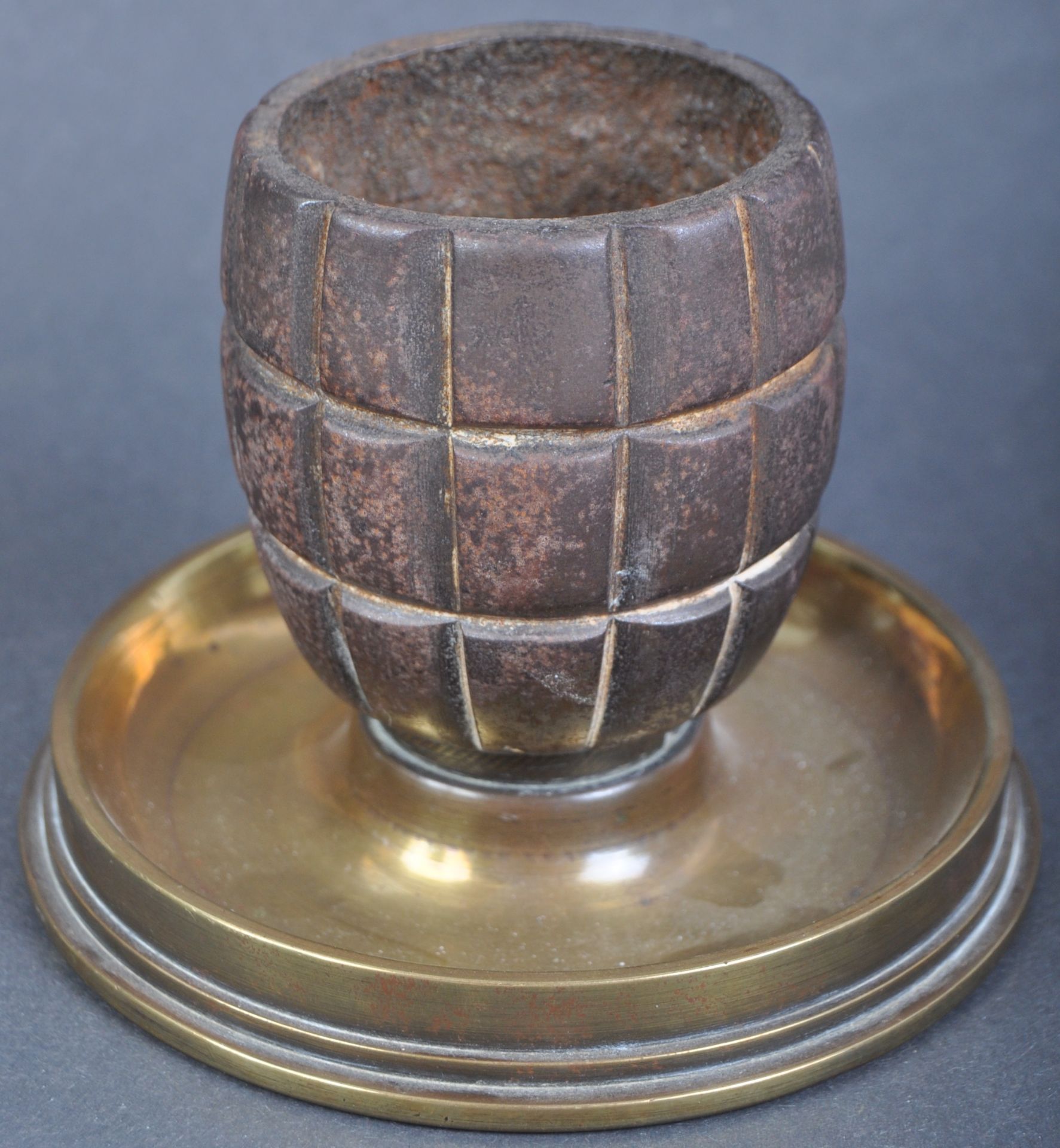 WWI FIRST WORLD WAR TRENCH ART MATCH STRIKE / ASHTRAY GRENADE