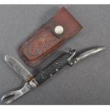 WWII SECOND WORLD WAR MILITARY ISSUE JACK KNIFE WITH HOLSTER