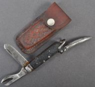 WWII SECOND WORLD WAR MILITARY ISSUE JACK KNIFE WITH HOLSTER