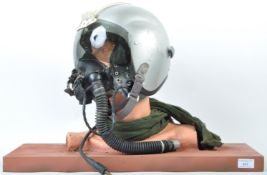 1950S RAF JET FIGHTER PILOT HELMET & MASK DISPLAY