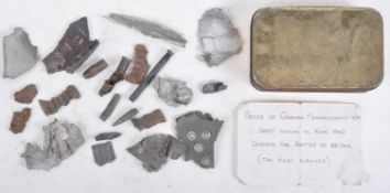 COLLECTION OF WWII FRAGMENTS FROM DOWNED GERMAN MESSERSCHMITT