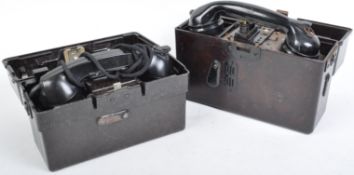 TWO WWII SECOND WORLD WAR GERMAN FIELD TELEPHONES