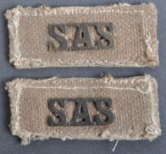 TWO BRITISH ARMED FORCES SAS SHOULDER TITLES