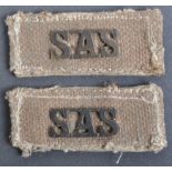 TWO BRITISH ARMED FORCES SAS SHOULDER TITLES