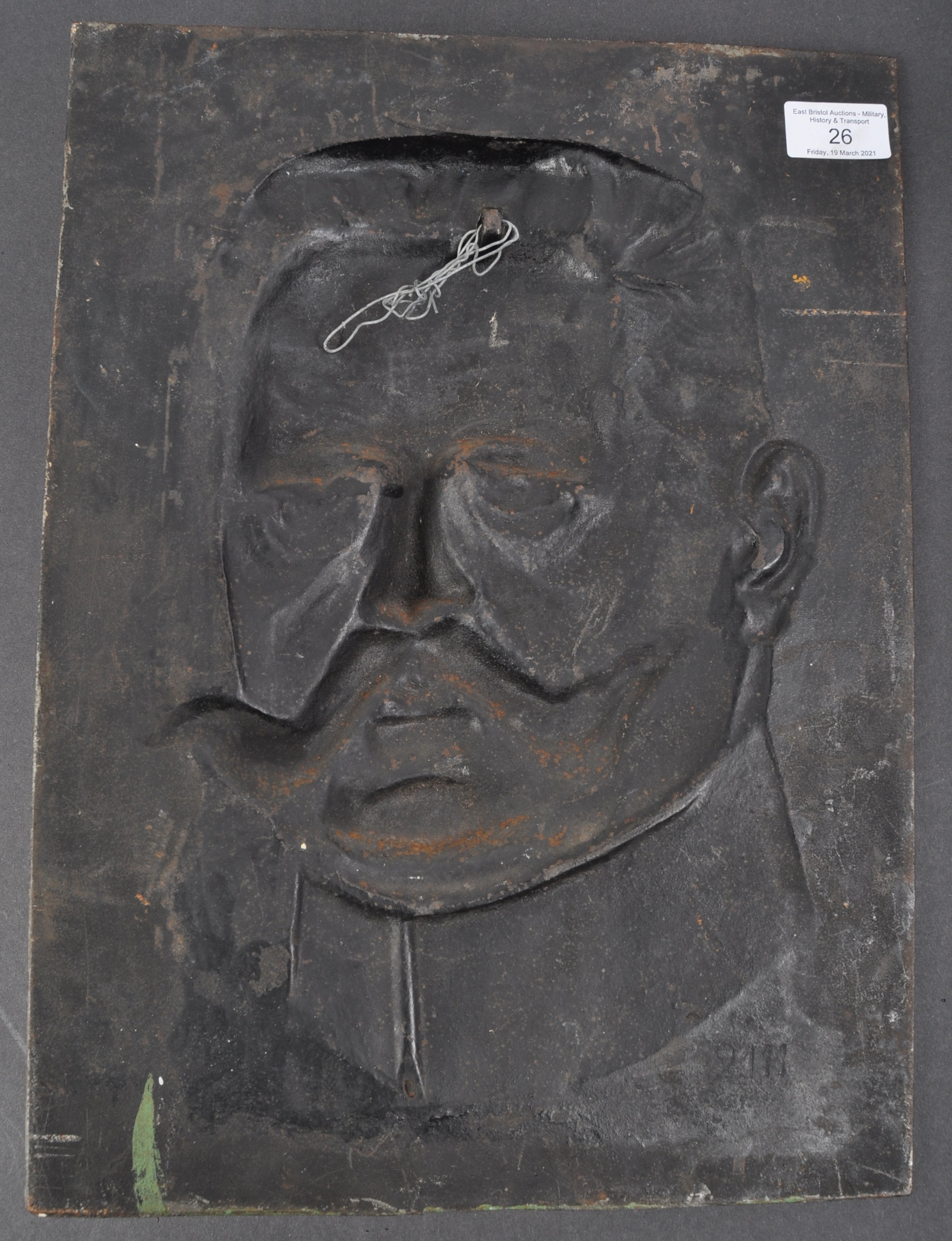 WWI FIRST WORLD WAR IMPERIAL GERMAN CAST IRON HINDENBURG PLAQUE - Image 5 of 5