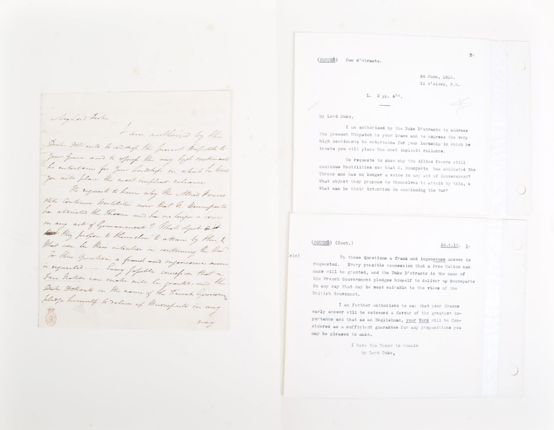 NAPOLEONIC WARS - EXCEPTIONAL COLLECTION OF LETTERS - Image 127 of 216