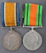 WWI BRITISH WAR MEDAL AND WWII DEFENCE MEDAL