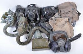 COLLECTION OF US ARMY & US NAVY RESPIRATOR GAS MASKS