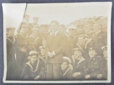 PHOTO OF CHARLIE CHAPLIN VISITING TROOPS ON THE WESTERN FRONT