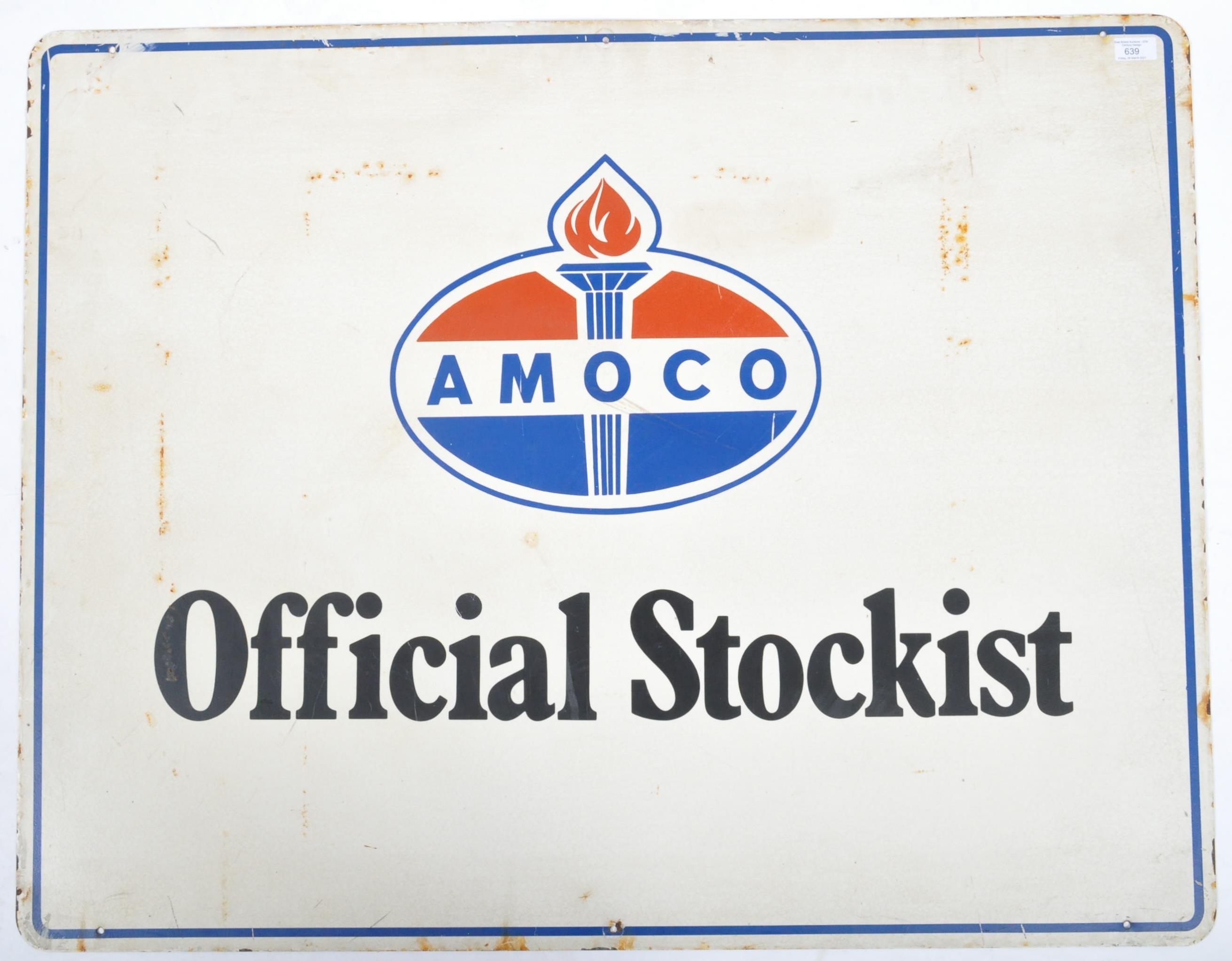 AMOCO OFFICIAL STOCKIST ADVERTISING SHOP POINT OF SALE SIGN