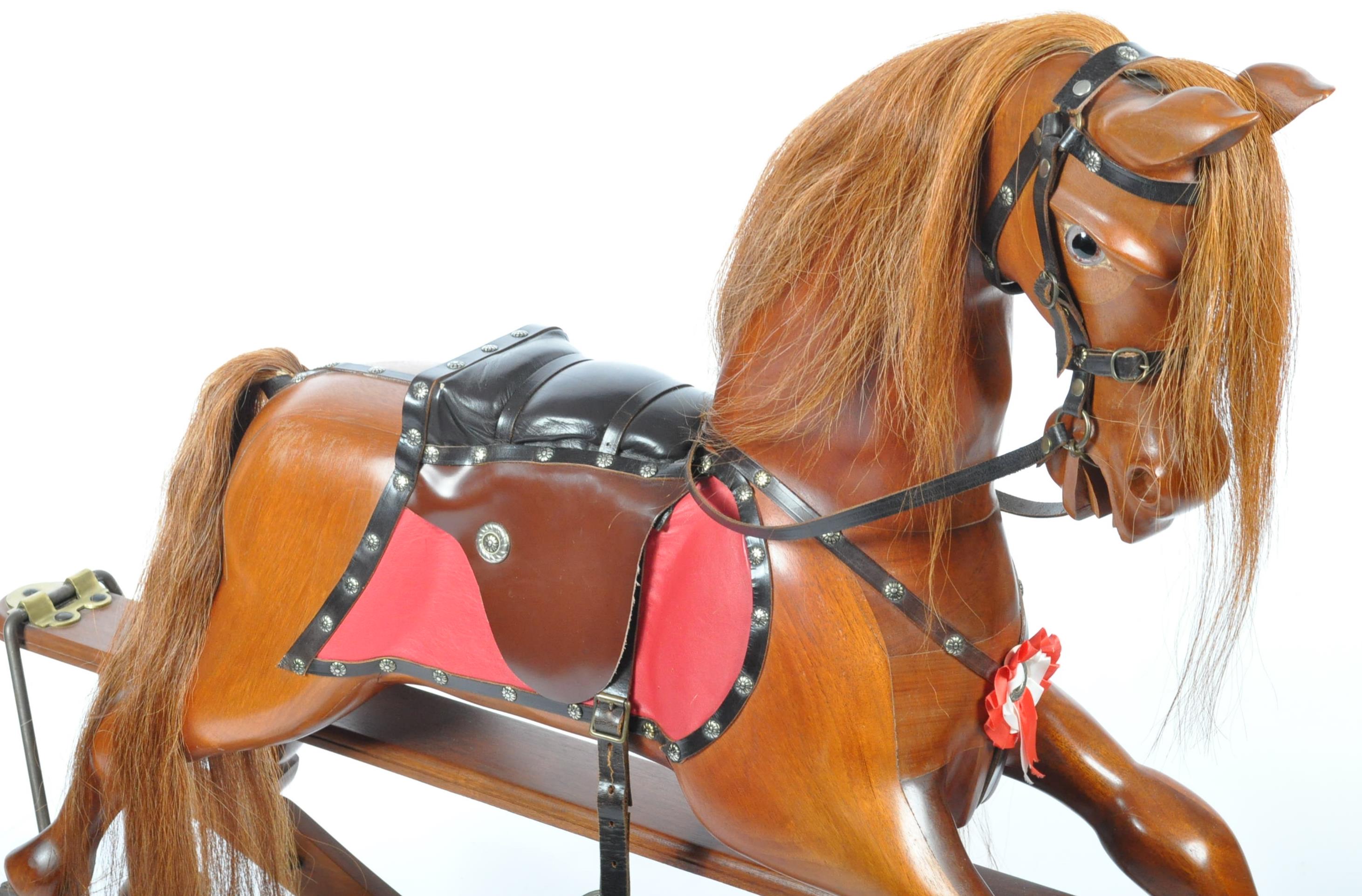 JOHN ROLFE - 1990'S HANDMADE MAHOGANY CHILDS ROCKING HORSE - Image 2 of 4