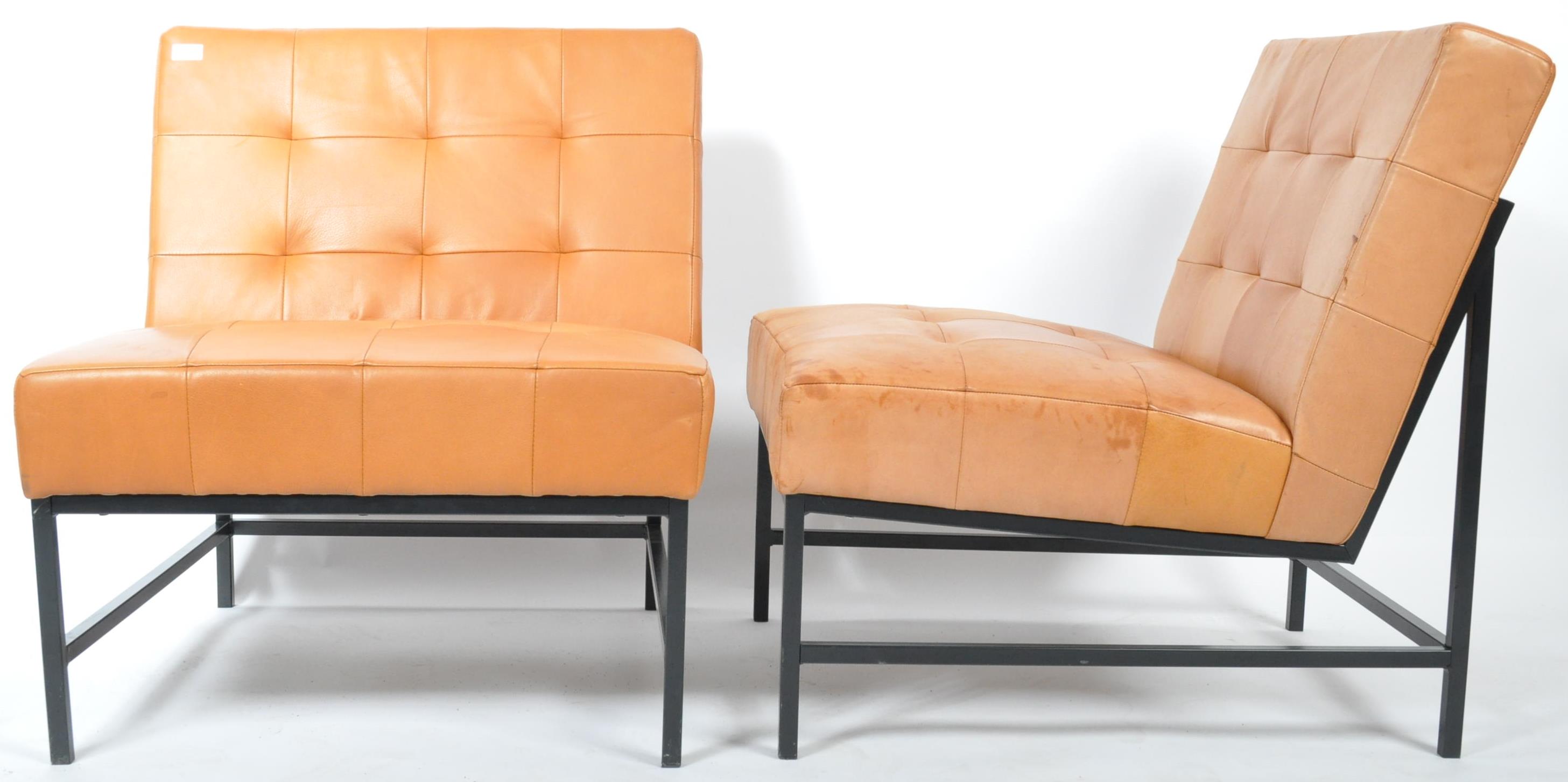 PAIR OF LATE 20TH CENTURY CARAMEL EASY LOUNGE CHAIRS - Image 8 of 8