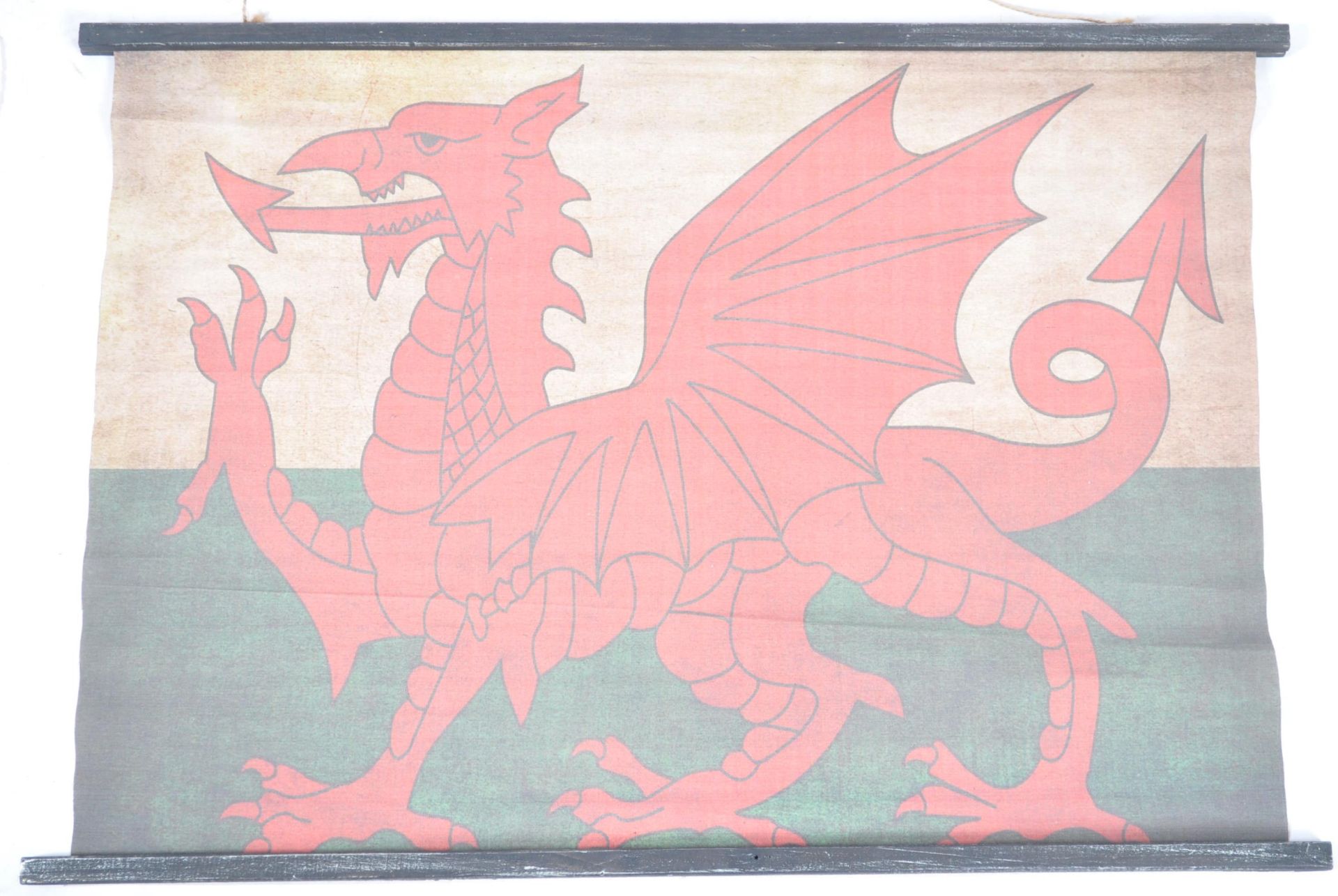 VINTAGE 20TH CENTURY WELSH SCHOOL / DISPLAY NATIONAL FLAG CANVAS