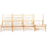 SET OF FOUR ERCOL MODEL 427 MODULAR CHAIR FRAMES WITH WEBBING