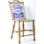 WATSON'S SOAP ANTIQUE ADVERTISING ENAMEL BACKED CHAIR