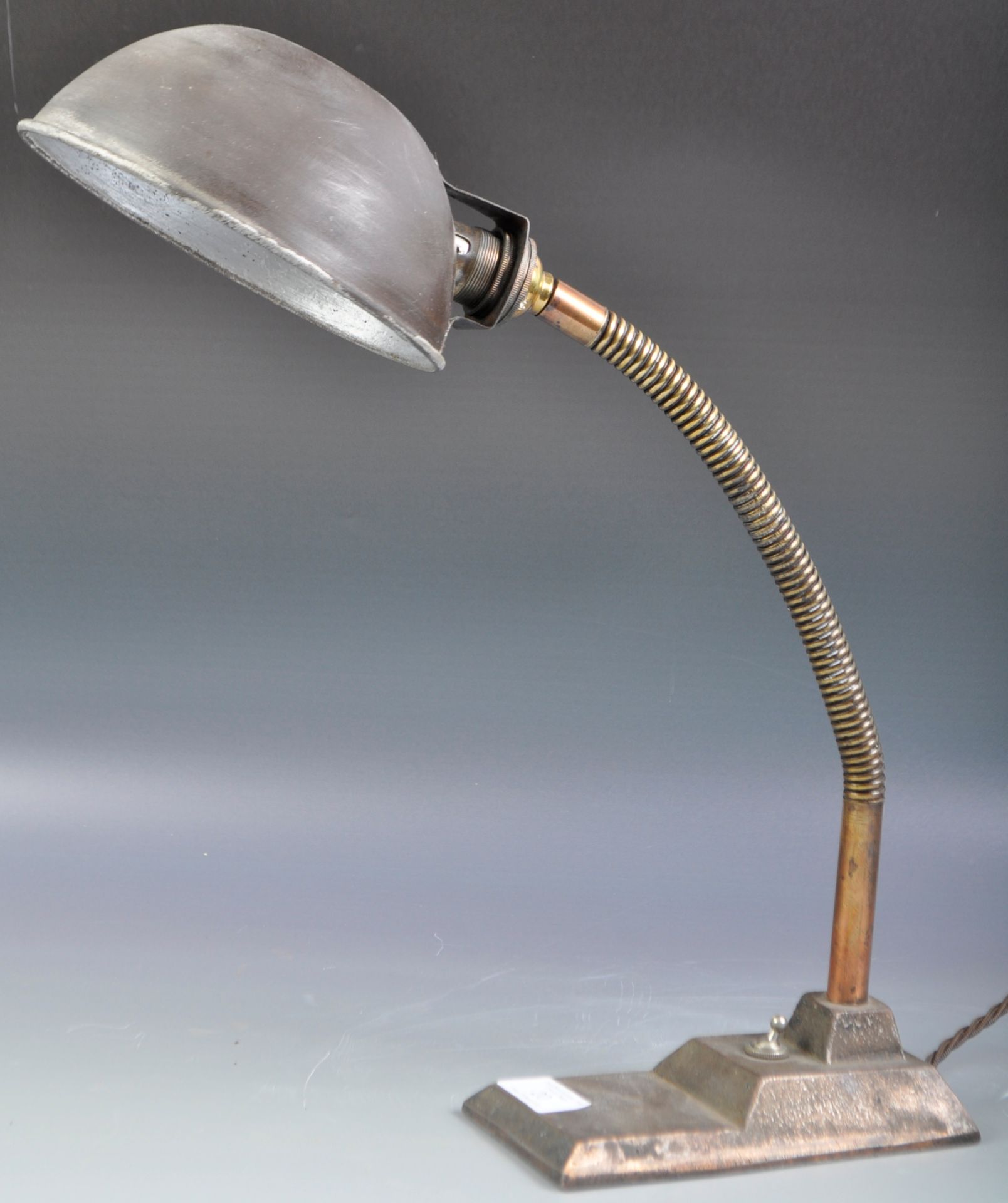 ART DECO FRENCH INDUSTRIAL GOOSENECK ARM DESK LAMP